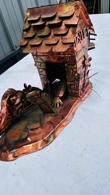 COPPER WINDMILL, OUTHOUSE AND OIL DEREK MECHANICAL MUSIC BOXES