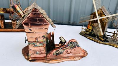 COPPER WINDMILL, OUTHOUSE AND OIL DEREK MECHANICAL MUSIC BOXES