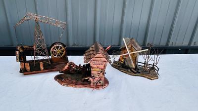 COPPER WINDMILL, OUTHOUSE AND OIL DEREK MECHANICAL MUSIC BOXES