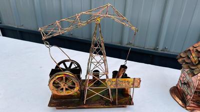 COPPER WINDMILL, OUTHOUSE AND OIL DEREK MECHANICAL MUSIC BOXES