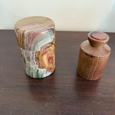 Collection of Wooden and Gem Vases and More (LR-BM)