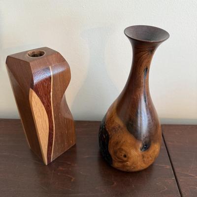 Collection of Wooden and Gem Vases and More (LR-BM)