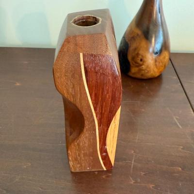 Collection of Wooden and Gem Vases and More (LR-BM)