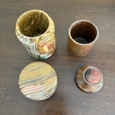 Collection of Wooden and Gem Vases and More (LR-BM)