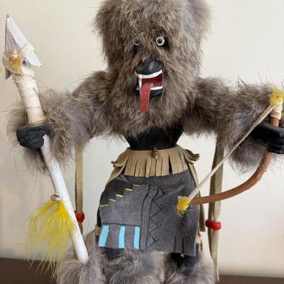 Navajo Sand Art Pottery and Frank Yazzie Kachina Sculpture (LR-BM)