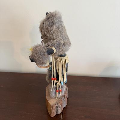 Navajo Sand Art Pottery and Frank Yazzie Kachina Sculpture (LR-BM)