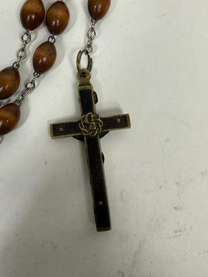 Sale Photo Thumbnail #97: Very unusual with polished wood beads.  Great condition.