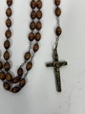 Sale Photo Thumbnail #98: Very unusual with polished wood beads.  Great condition.