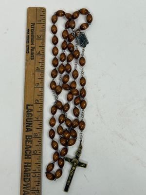 Sale Photo Thumbnail #93: Very unusual with polished wood beads.  Great condition.