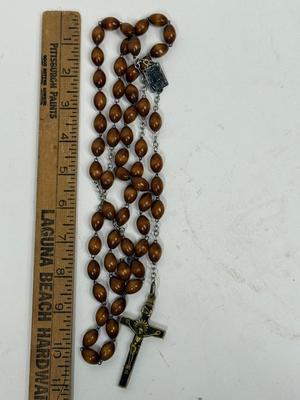 Sale Photo Thumbnail #94: Very unusual with polished wood beads.  Great condition.