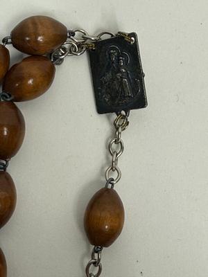 Sale Photo Thumbnail #96: Very unusual with polished wood beads.  Great condition.