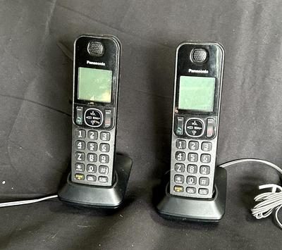 Panasonic KX-TGF380 Corded and Cordless Phone System w/ 2 KX-TGFA30 Handsets + Bases, Power Cords & Manual