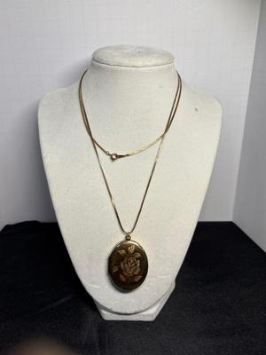 Gold chain & 12K GF locket