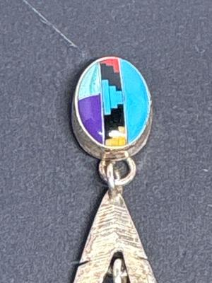 Vintage Sterling inlaid earrings