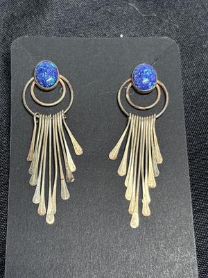 Sterling paddle dangle earrings