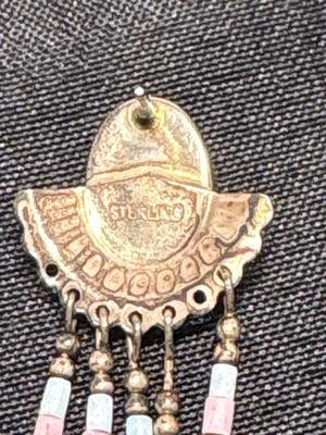 Vintage Sterling inlaid earrings