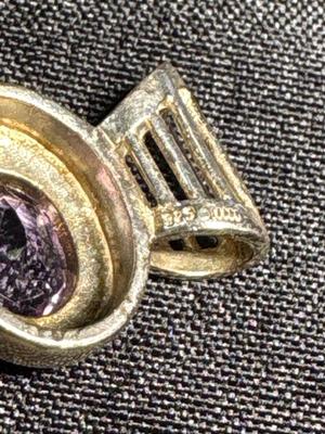 Sterling pendant with purple stone