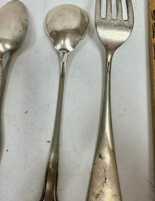 Sale Photo Thumbnail #179: One spoon is bent and chewed up on edges, but the rest are in good condition. Total weight: 185g