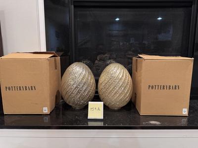 2- Pottery Barn Mercury Glass Easter Eggs (Lot 159A)