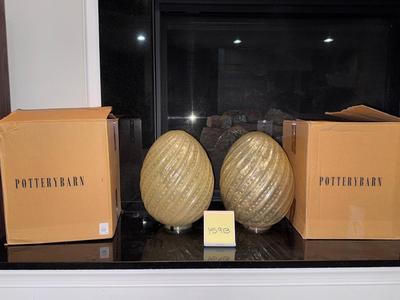 2- Pottery Barn Mercury Glass Easter Eggs (Lot 159B)