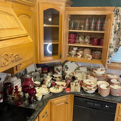 Huge Lot of Franciscan Earthenware Apple Dishes