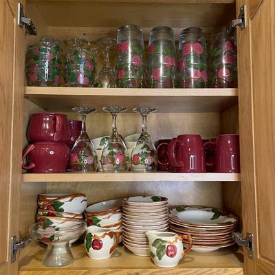 Huge Lot of Franciscan Earthenware Apple Dishes