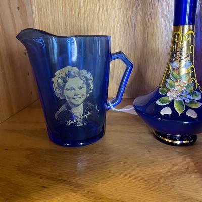 Cobalt Blue and Gold Glassware, Plus Shirley Temple!
