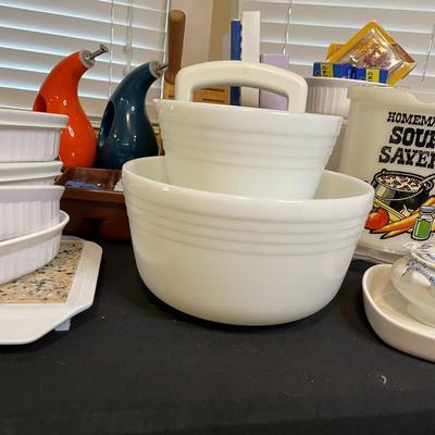 Corningware Plus a Table of Kitchen Goodies