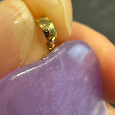 Carved Stone and Gold Leaf Pendants w/ 10K & 14K (ST-KD)