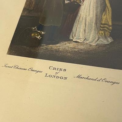 LOT 190: Antique "Cries of London" Hand-Colored Etching and More Artwork