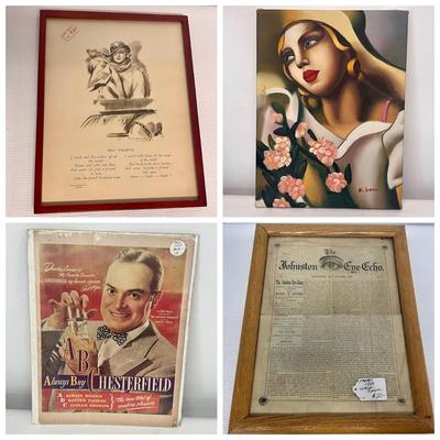 LOT 191: Vintage and Antique Wall Art -Airbrush Painting and More