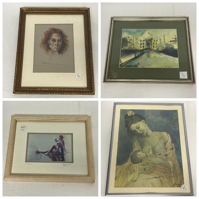 LOT 192: Antique / Vintage Artwork - Framed Picasso Print and More