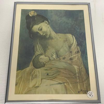 LOT 192: Antique / Vintage Artwork - Framed Picasso Print and More