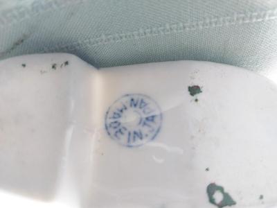 VINTAGE BLUE GLASS AND MADE IN JAPAN CHINA SHOE