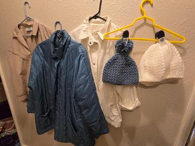 One winter coat - and two light weight jackets London Fog - Tedd with stocking caps