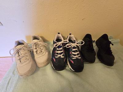 There pairs of size 9 tennis shoes - Sketchers - Dr. Scholls -