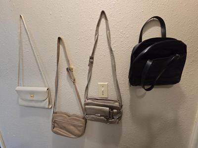 Four purses - White - black and tan