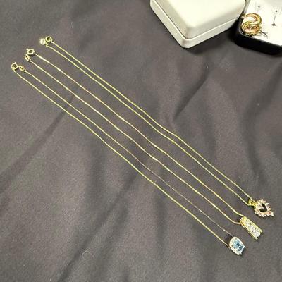 Sterling and Gem Necklaces and Earrings (ST-KD)