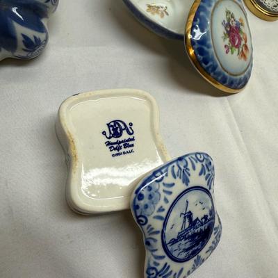 Blue and White Ceramic and Porcelain Boxes (B2-BM)