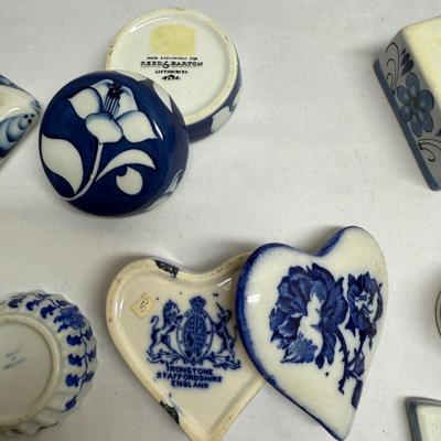 Blue and White Ceramic and Porcelain Boxes (B2-BM)
