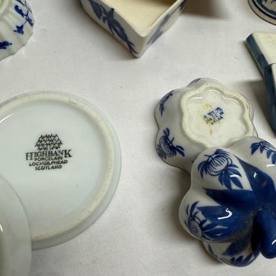 Blue and White Ceramic and Porcelain Boxes (B2-BM)