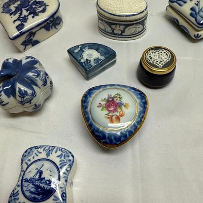 Blue and White Ceramic and Porcelain Boxes (B2-BM)
