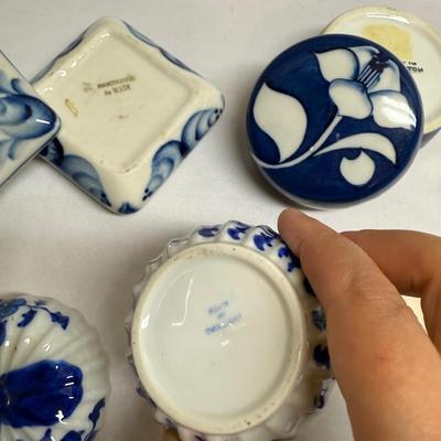 Blue and White Ceramic and Porcelain Boxes (B2-BM)