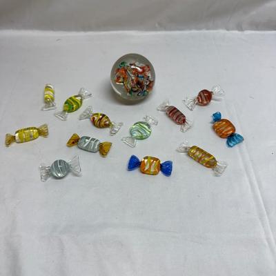 Murano Style Glass Candy and Paperweight (B2-BM)