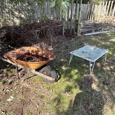 Wheelbarrow plus outdoor table
