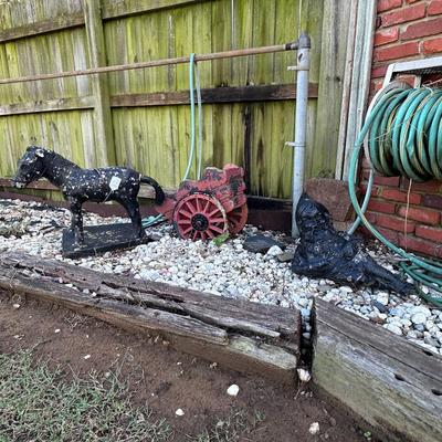 Bench and Garden Figures