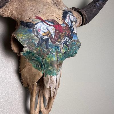 Painted Bison Skull Artwork