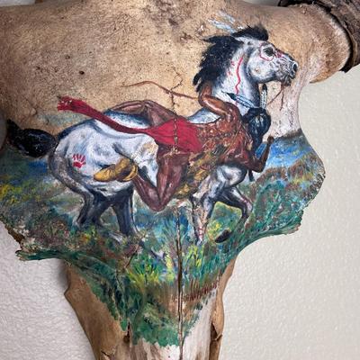 Painted Bison Skull Artwork