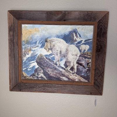 Framed Art - Giclee on canvas of mountain goat