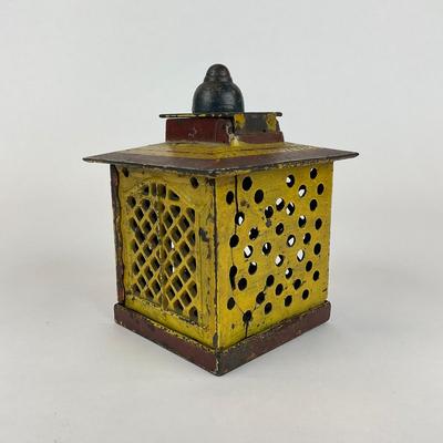 Sale Photo Thumbnail #1030: Designed By John Hall, patent 1869
Lady is missing head
Measures: 4" x 4" x 5" high